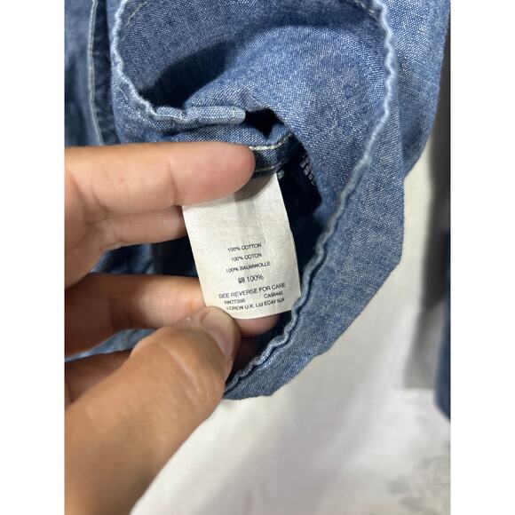 J Crew Denim Button Up 14 Blue Jean Cotton Long Sleeve Western - Picture 7 of 7
